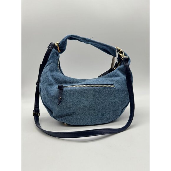 Macy's On 34th denim top handle hobo crossbody bag - Denim Blue - Picture 3 of 16